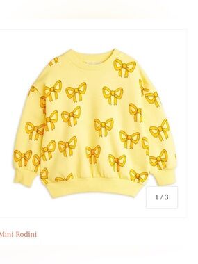 Mini Rodini 3-5 year Yellow Bow-Print Kids Sweatshirt